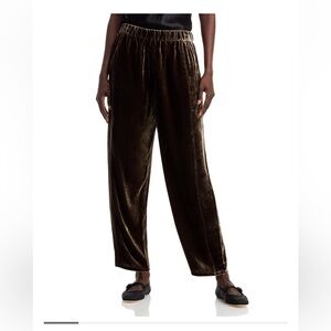 Eileen Fisher Velvet Lantern Ankle Pants NWT Wren/ Brown